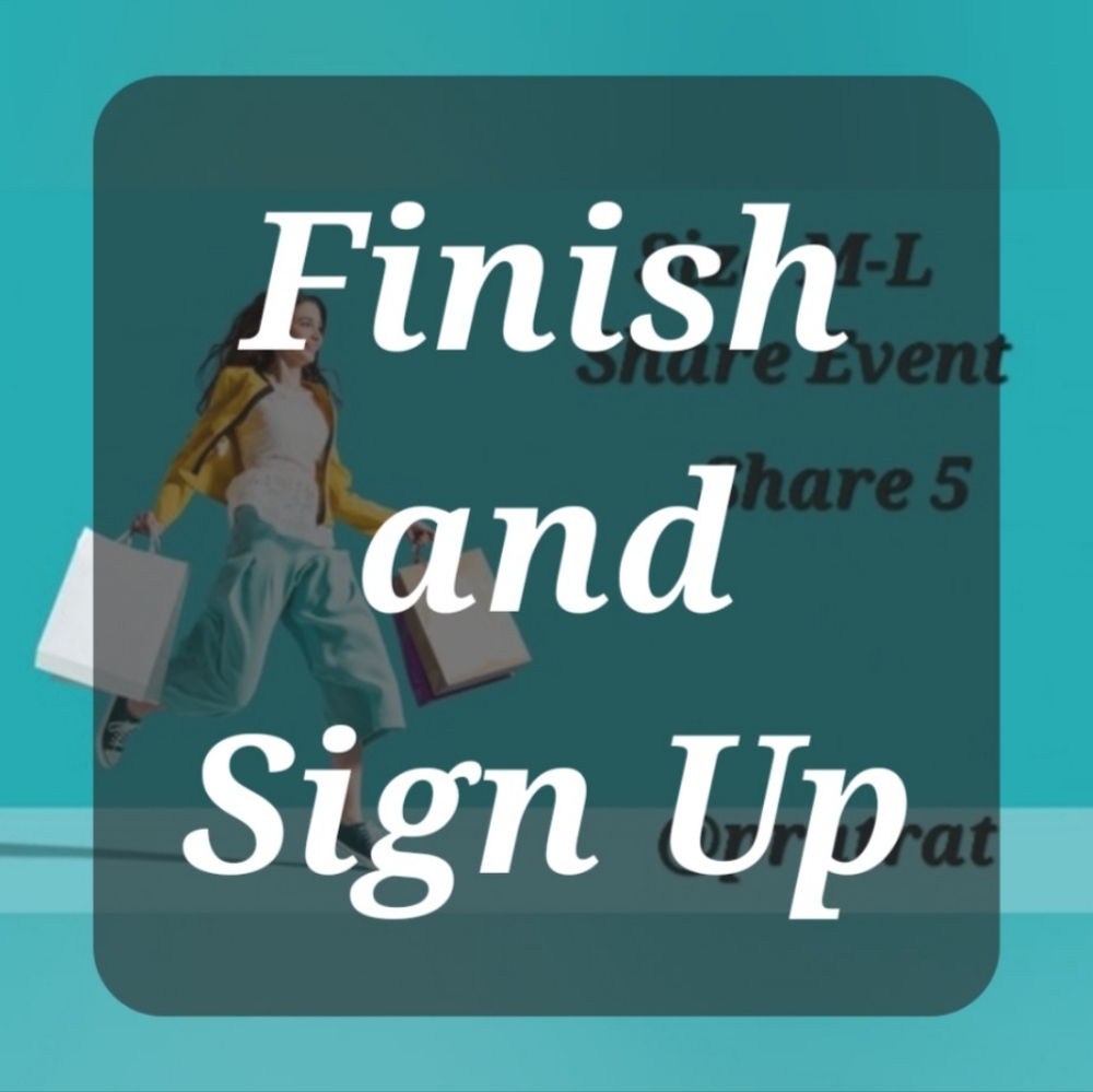 Finish Sat 23🛍Sign Up Sat 5/30🛍M-L Share 🛍Share 5🛍